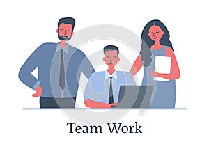 Group of office workers. Team work concept