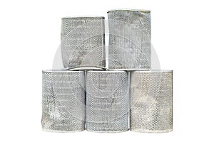 Group of old air filter of the car