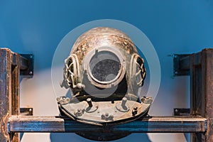 A Group of Old metal diving helmet