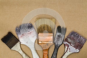 A group of old paintbrushes