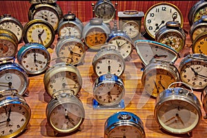 Group of the old retro colorful watches