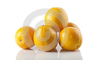 Group of oranges isolated on white