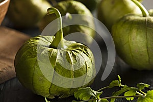 Group of Organic Green Tomatillos