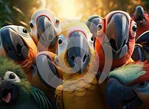 A group of parrots