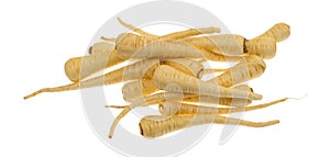 Parsnips on a white background