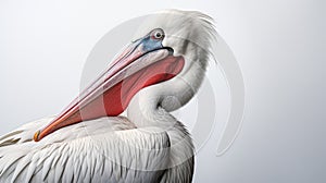 Eye-catching White Pelican With Big Beak In Peter Coulson Style photo