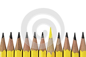 Group of pencils on white background