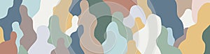 Group of people abstract vector illustration , multicolored horizontal background