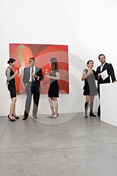 Group of people in art art gallery