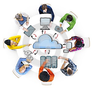 Group of People Brainstorming about Cloud Storage
