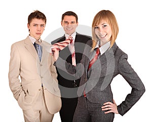 Group of people in business suit. Feminism. photo