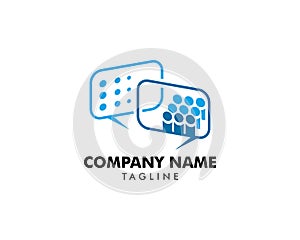 Group People Chat Logo Design Template