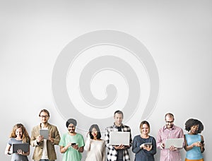 Group of People Connection Digital Device Concept photo