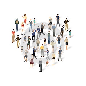 Group of people with copyspace.Vector illustration.