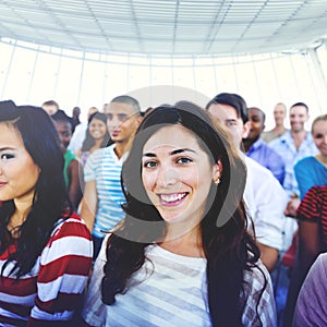 Group People Crowd Audience Casual Multicolored Sitting Concept