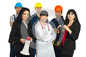 Group of people with different jobs