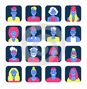 Group of people of different nationalities and cultures. People background. The crowd of abstract people. Shoulders avatars.