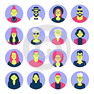 Group of people of different nationalities and cultures. People background. The crowd of abstract people. Shoulders avatars.