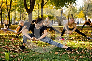 Group of people doing outdoor workout