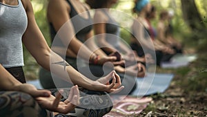 group of people doing yoga in the nature, yoga time in the naturre, people relaxing in the nature