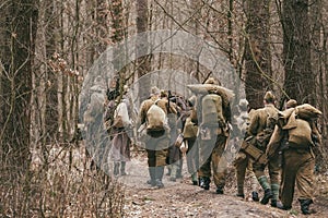 Group Of People Dressed As World War II Russian Soviet Soldiers