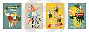 Group Of People Drink Beer Oktoberfest Party Celebration Man And Woman Wearing Traditional Clothes couples dance