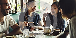 Group Of People Drinking Coffee Concept