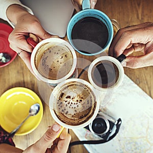 Group Of People Drinking Coffee Concept