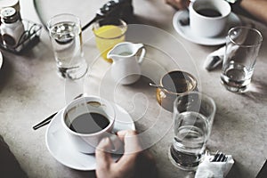 Group Of People Drinking Coffee Concept