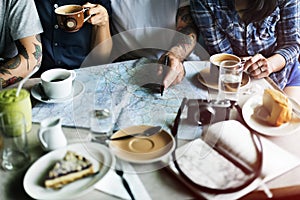 Group Of People Drinking Coffee Concept