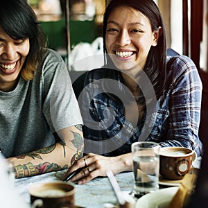 Group Of People Drinking Coffee Concept