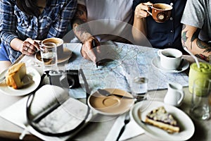 Group Of People Drinking Coffee Concept