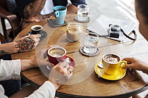 Group Of People Drinking Coffee Concept