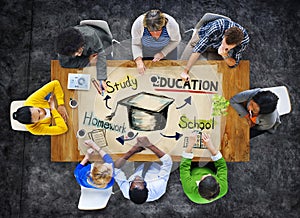 Group of People with Education Concept