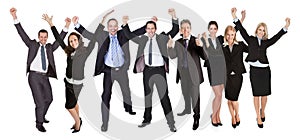 Group of people excited business people