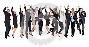 Group of people excited business people