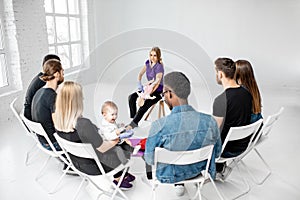 Group of people during the first aid training