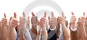 Group Of People  Hand Showing Thumb Sign