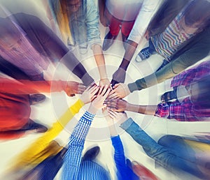 Group of People Hands Clasped Concept