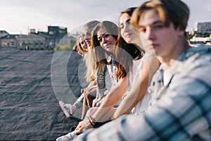 Group of people. Happy friendship background