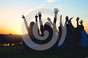 Group of people having fun outdoors