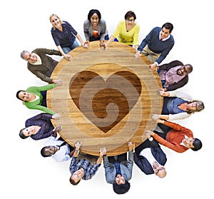 Group of People with Heart Shape