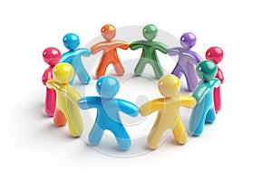 A group of people are holding hands in a circle