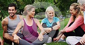 Group of people interacting with each other in the park