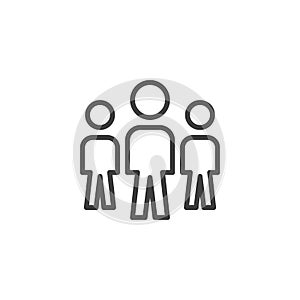 Group of people, leadership line icon