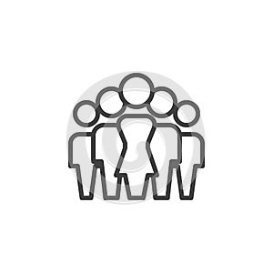 Group of people line icon