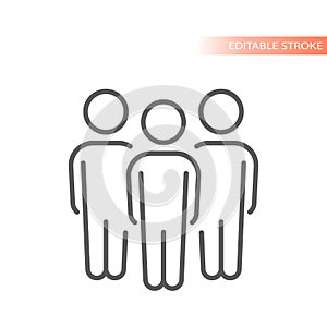 Group of people line vector icon