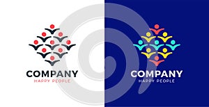 Group people logo handshake, Teamwork icon. leader concept vector illustrator