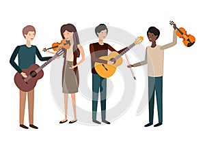 Group of people with musical instruments