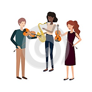 Group of people with musical instruments